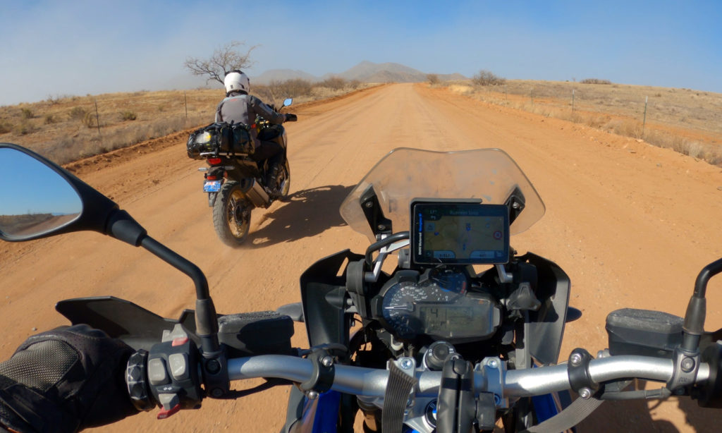 Two motorcycles on Apache Pass in Arizona