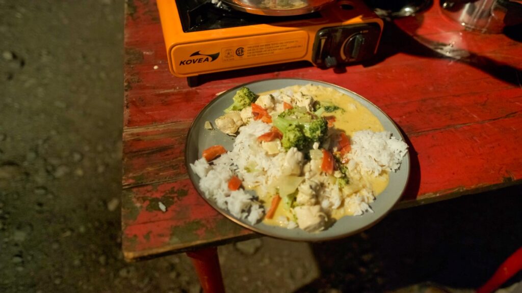 overland van camping Santa Rita mountains Arizona 2021 thai dinner